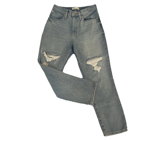 Madewell Denim - Madewell Womens Perfect Mom  Jean 24p Distressed Light Wash EUC & SOFT Fast Ship